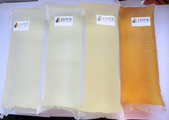 Resistência ao arrastão Amarelo claro Translúcido Adesivo de fusão a quente para laminação não tecida